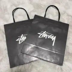 Stussy ショップ袋 2枚セット 黒　ポイント消化　ステューシー　ストリート