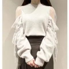 SNIDEL シースルーショルダーニットプルオーバー