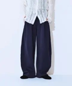 JEANASIS　スウェットコクーンタックパンツ　ネイビー