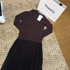 theory ハイネックニット　チョコレートブラウンカラー