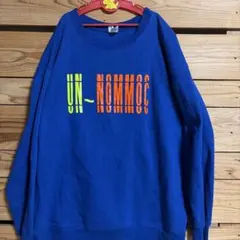 ヘインズ社　UN-NOMMOC ロゴプリント スウェット ブルー