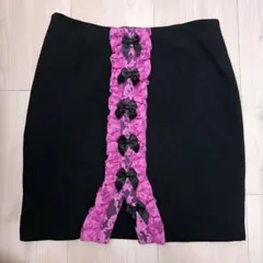 Sugar Gross 上下セット おリボン MARS シュガーグロス MA*RS】【二点セット】スピンドル付きクロス刺繍セットアップ - BLK