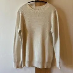 中*美様 無印良品　ワッフル編みTシャツ　白　Lサイズ