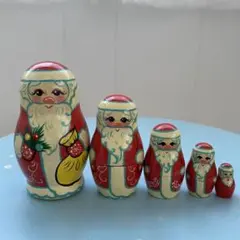 ロシア サンタクロースマトリョーシカ　5ピース