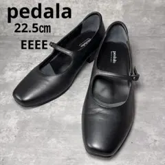 【新品】asics pedala ペダラ　パンプス　ストラップ　スクエア　4E