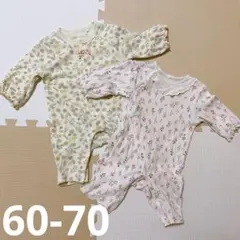 ロンパース　カバーオール　女の子　花　うさぎ　ボタニカル　リボン　メロウ