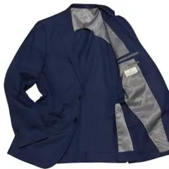 EDIFICE ウールモヘヤシルク テーラードジャケット ネイビー 44 S相当