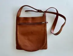 【 IL BISONTE 】 中古レザー ショルダーバッグ ブラウンのサムネイル