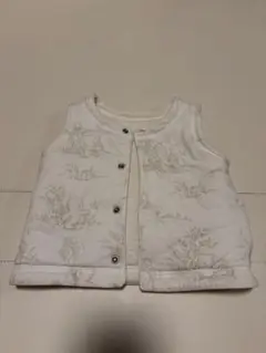 ベビー服 動物柄 ベビーベスト クリーム色　ギャップベビー