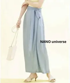 NANO universe◆サークルデニムラップスカート◆サックス◆36◆S〜Mのサムネイル