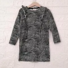 H&M　変形ドット柄ストレッチ　ワンピース　EUR98/104 US2-4Y