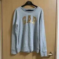 GAP スウェット グレー ゴールドロゴ S