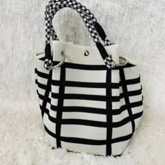 【タグ付き未使用】D.KELLY ニット パラコードバッグ トート モノトーン