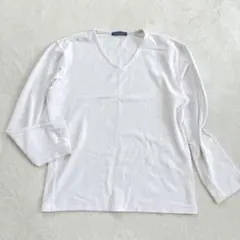ニコル◇VネックＴシャツ 白Ｔ カットソー ノームコア カジュアル Ｌのサムネイル