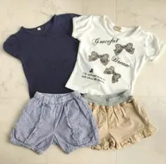 【コンビミニ他】 キッズ　女の子　ショートパンツ　2枚、半袖Tシャツ　2枚