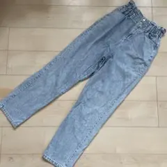 ハイウエスト テーパードデニムパンツ ライトブルーのサムネイル