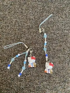 レア商品】ハローキティ ビーズストラップ キティ＆ミミィ - メルカリ