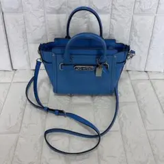 COACH コーチ スワッガー 21 2wayショルダーバッグ ハンドバッグ 青のサムネイル