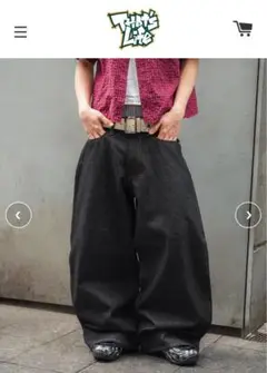 TS logo Rigid Baggy Denim pants