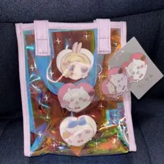ちいかわ オーロラミニトートバッグ ビニールバッグ チャーム付き