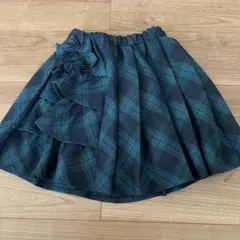エニィファム　チェック柄プリーツフリルスカート 110㎝