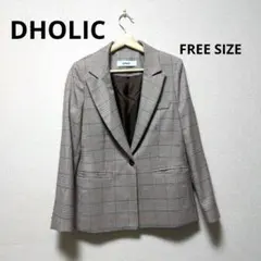 DHOLIC チェック柄 テーラードジャケット　FREE　SIZE
