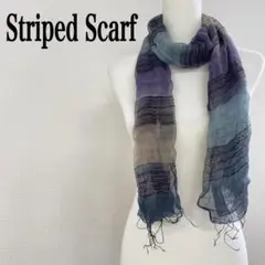 ストール 透け感 各所柄あり 少なめフリンジ 薄手 涼しげ カジュアル