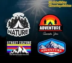 防水ステッカー　アウトドア　キャンプ　アドベンチャー　自動車　バイク