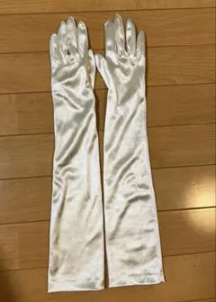 ウェディンググローブ 50cm サテン生地 クリーム色
