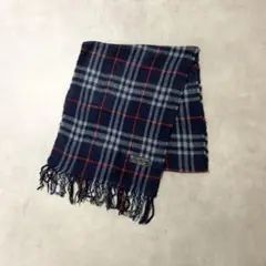 Burberrys バーバリーズマフラーノバチェックネイビーラムウールDB726