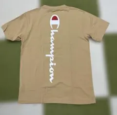 チャンピオン　バックプリント　ベージュTシャツ　Lサイズ