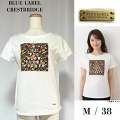 【上品メタルロゴ】ブルーレーベルクレストブリッジ Tシャツ 花柄 白 M 38のサムネイル