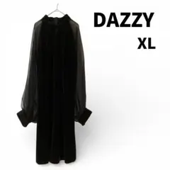 DAZZY XL パーティードレス ブラック 黒 ベロア シアードレス