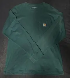 Carhartt 長袖 ポケットTシャツ グリーン Mサイズのサムネイル