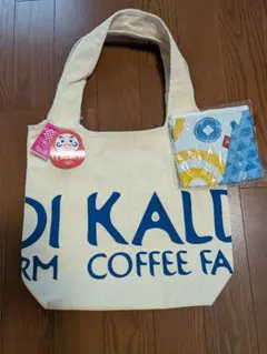 2025年　KALDI 福袋　バッグ　もへじ手ぬぐいエコバッグ