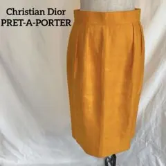Christian Dior ディオール リネン100% タイトスカートイエローのサムネイル