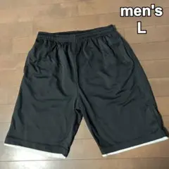 メンズ　短パン　ショートパンツ　スポーツ　黒　L