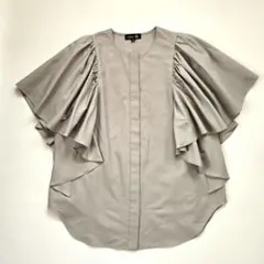 2025✨Drawer シルク混 シフォン フリル ブラウス ネイビー 36 - メルカリ