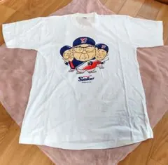 劇レア90s Tシャツ ヤクルトスワローズ 古田敦也 球団承認 サイズ