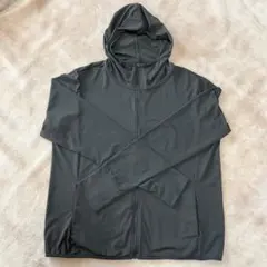 【UNIQLO】エアリズムフード付きジップアップパーカー ダークグレー XL