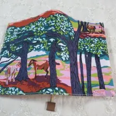 ブックカバー文庫本用◇高原の馬◇USAコットン