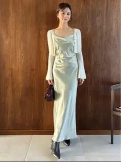 【新品未使用】SNIDEL♡キャミワンピースモヘアカーディガンセット ホワイト1