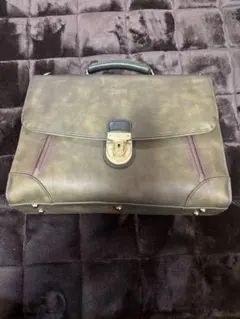 タケオキクチ　オリーブグリーン レザー ビジネスバッグ　新品未使用