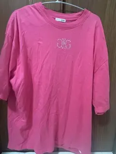 GYDA ラインストーン ロゴ Tシャツ ピンク