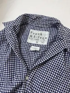 フランクアンドアイリーン＊ギンガムシャツ　バリー　スキッパー　ネイビー　XS