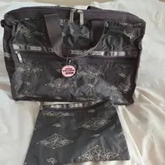 LeSportsac レスポートサック エナメル ボストンバッグ 光沢 2WAY
