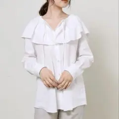 SNIDEL スナイデル ビッグカラーチュニックシャツ ホワイト 美品
