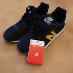 New Balance 500 ブラック✕キラキラロゴ スニーカー