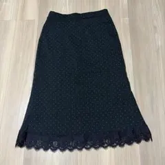 新品 mysacloset 田中里奈 マーメイドスカート 黒 ドット 3L