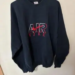 90s 00s NIKE AIR 刺繍ロゴ スウェット ブラック L